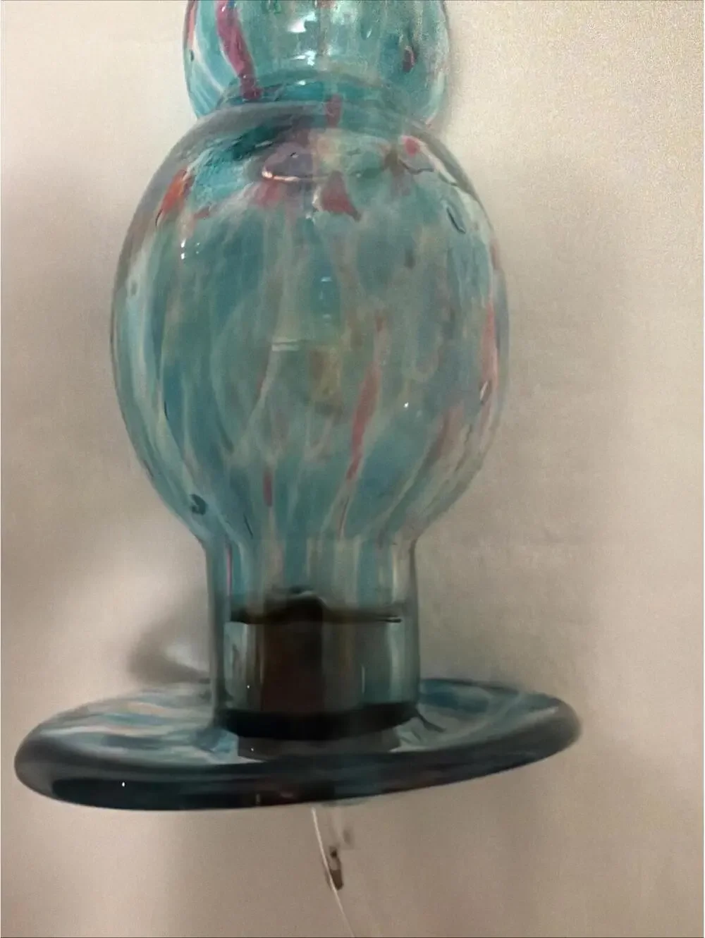 Vintage Hand Blown Glass Hummingbird Feeder/Garden Art